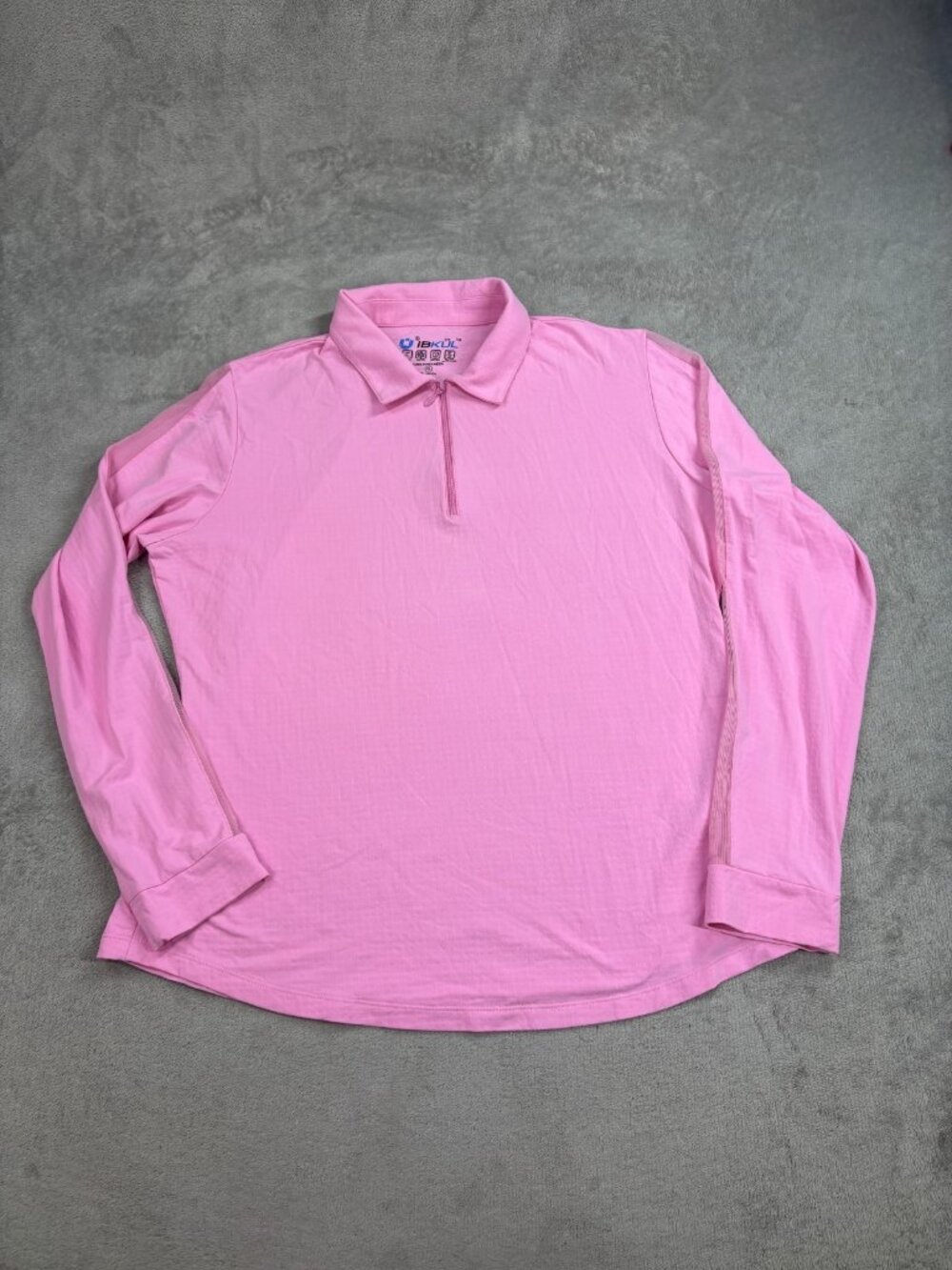 IBKUL Top Womens XL Pink Performance UPF 50+ Sun Protection Cool Feel 14/ Zip